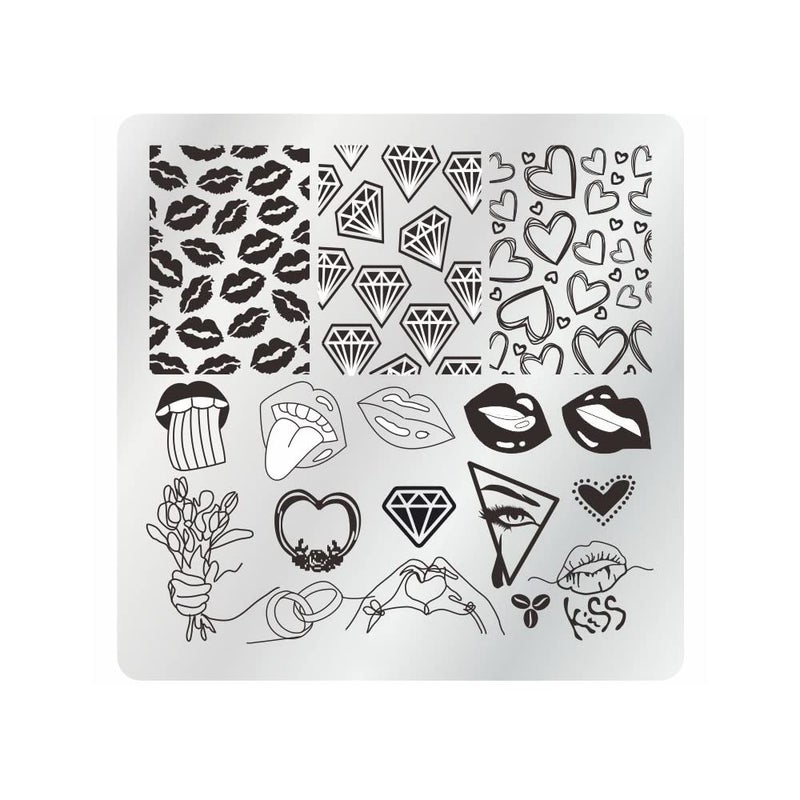 VNC 15Pcs Nail Stamping Plates Set 12pcs Nail Plates 1 nail art stamper 1scraper 1storage bag Nail Art plate Template Image Plate Stencil Set - Image 2